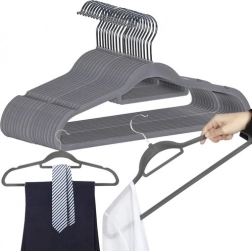 Set of 20 Gray Velvet Hangers Ruhhy
