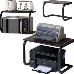 Multipurpose two-tier shelf for microwave and printer