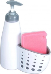 Spender für Spülmittel mit Schwammhalter 370 ml, weiß