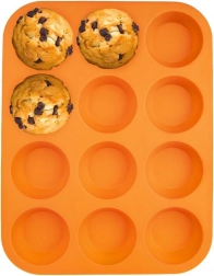 Silicone muffin pan 12 pcs orange