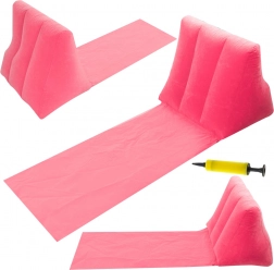 Aufblasbare Strandmatte mit Rückenlehne und Kissen – Rosa