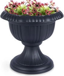 Plastic garden flower pot, gray goblet 39 × 36 cm