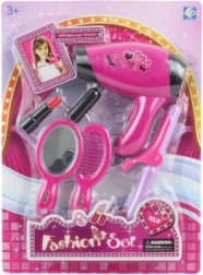 Children's beauty set with battery-powered hair dryer