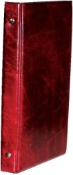 A5 business card holder for 80 business cards, glossy red with A–Z index