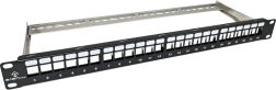 Modular 1U Empty Patch Panel, 24 Ports for Keystone