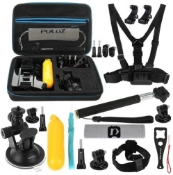 Puluz kit d’accessoires 20‑en‑1 pour caméras d’action (compatible avec DJI Osmo Action 5 Pro et GoPro)