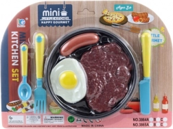 Set de nourriture en plastique avec couverts et petite assiette