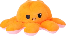 Reversible plush octopus 40 cm – orange and pink