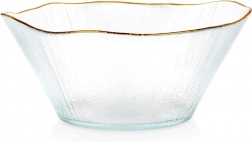 Saladier en verre avec bord doré 21 cm, 1,2 l