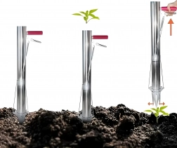 Handpflanzer für Zwiebeln und Setzlinge aus Edelstahl