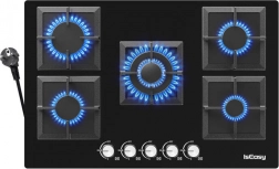 IsEasy Glass Gas Cooker with Five Zones