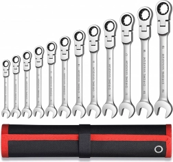 Jeu de clés mixtes à cliquet 8–19 mm, 12 pcs