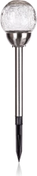 Lampe de jardin solaire avec boule en verre craquelé 10 cm, inox, 2 LED