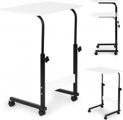 Mobiler Notebooktisch auf Rollen - weiß