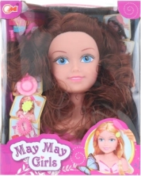 Frisierkopf Brünette für Kinderfrisuren mit Zubehör