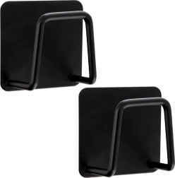 Crochets adhésifs noirs 4,8 × 4,8 cm, lot de 2 pièces