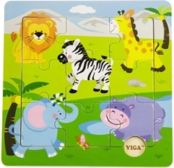 Puzzle en bois safari pour enfants 18 mois+
