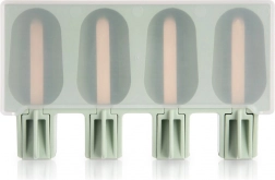 Silicone popsicle mold with lid green