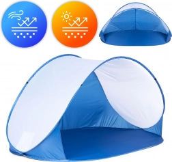 Pop-up strandtent tegen de wind