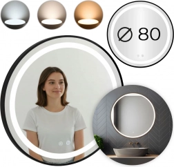 Rundes LED-Wandspiegel 80 cm mit Touch-Bedienung und Dimmung MODERNHOME