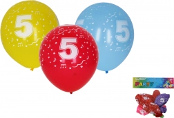 Inflatable Balloons 30 cm with Number 5 – Set of 5 pcs