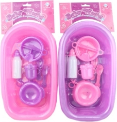 Plastik-Babywanne für Puppen mit Zubehör-Set