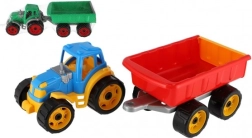 Plastic tractor with trailer for kids
