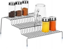 Graues Küchenregal aus Metall, 3 Ebenen, 28 × 26 × 11 cm