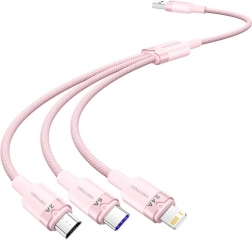 Câble USB 3-en-1 6A, 1,5 m, rose – VENTION
