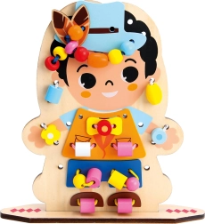 BINO jeu d’enfilage en bois Habillage amusant avec perles