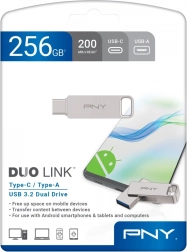 PNY Duo Link USB 3.2 flash drive 256 GB (USB‑C + USB‑A)