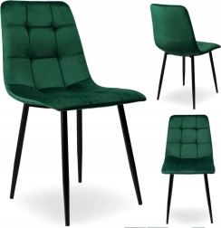 Upholstered velvet dining chair in loft style, bottle green - 1 piece