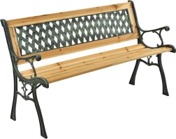 Tuin houten bankje met rugleuning