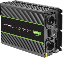 Qoltec Monolith spanningsomvormer 24 V naar 230 V, zuivere sinus, 2000 W (piek 4000 W)