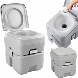 Tragbare Reisetoilette mit Spülung für Camping und Garten