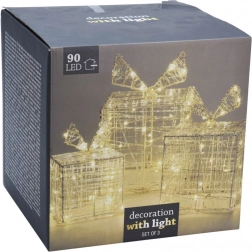 Leuchtende Weihnachtsgeschenke 90 LED, Set 3 Stk., für außen und innen
