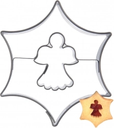 Uitsteker voor koekjes ster met engeltje 5,5 cm