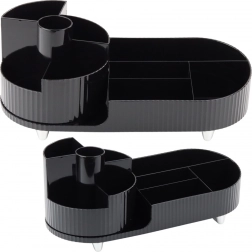 Schwarzer drehbarer multifunktionaler Organizer für Kosmetik und Schreibtisch