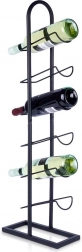 Metal wine rack, black, 6 bottles, 27 × 13 × 84.5 cm