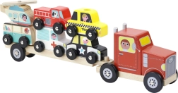Vilac wooden truck with snap-on cars