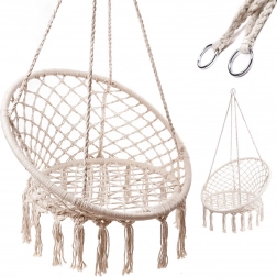 Hanging chair stork’s nest with backrest ecru 80cm