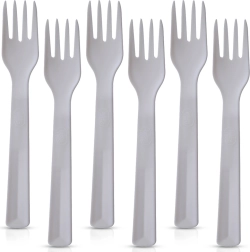 Fourchettes de table en plastique SANDY, grises, 18 cm, 6 pcs