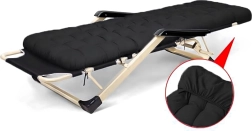 Folding Outdoor Gravity Lounger with Thick Cushion