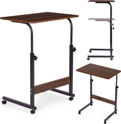 Mobile laptop side table for sofa and armchair in dark walnut decor ModernHome