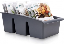 Grauer Organizer für Gewürzbeutel 25 × 15 × 9 cm