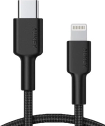 Lightning-naar-USB‑C kabel 1,2 m, nylon gevlochten, zwart