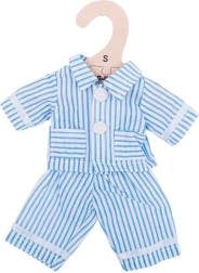 Bigjigs Toys blauer Pyjama für 28‑cm-Puppen mit Kleiderbügel