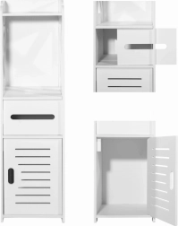 Weiße Badezimmerschrank 80 cm mit Regalen