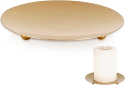 Metallische goldene Kerzenunterlage 12 cm