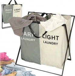 Wäschekorb mit zwei Kammern und Organizer zum Sortieren